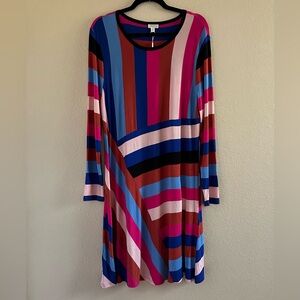 Spence striped long sleeve dress